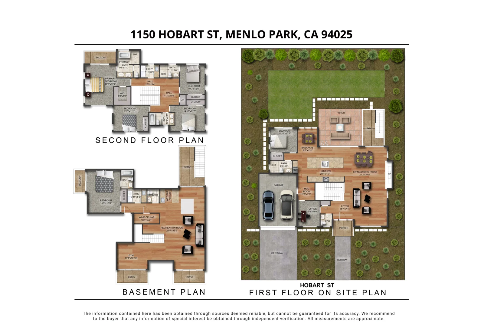 Unbranded illustrated two-dimensional floor plan of 1150 Hobart Street.