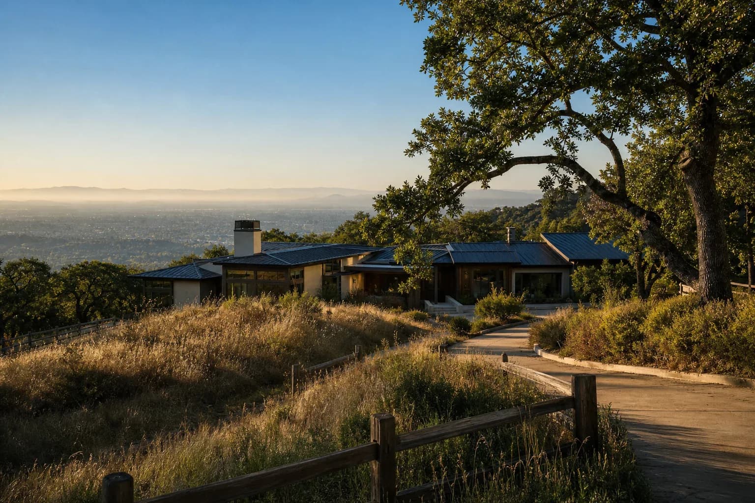 Hillside residence above the valley in Los Altos Hills.